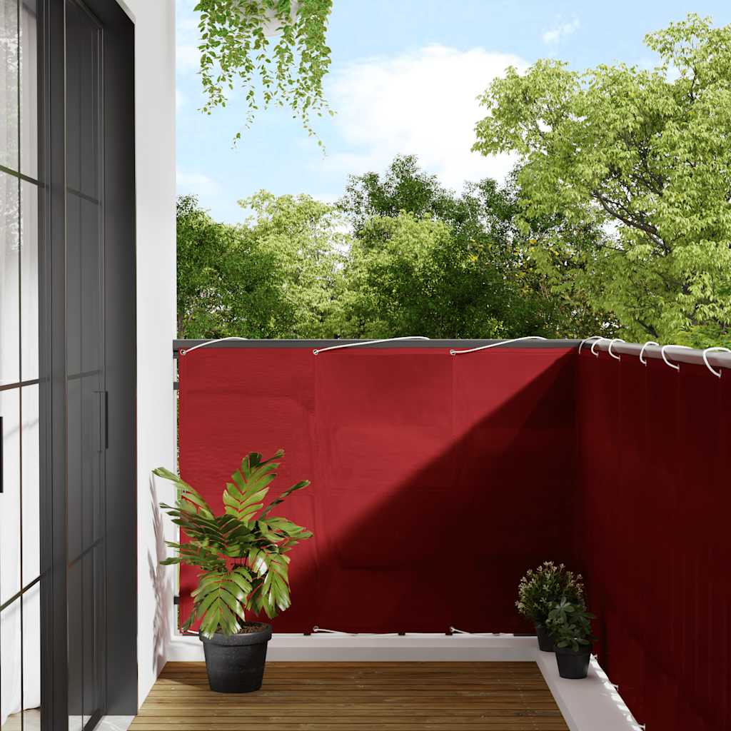 vidaXL Balcony Screen Red 120x700 cm 100% Polyester Oxford 1
