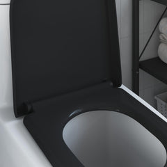 vidaXL Toilet Seat Black 49 x 36 x 4 cm Duroplast 4