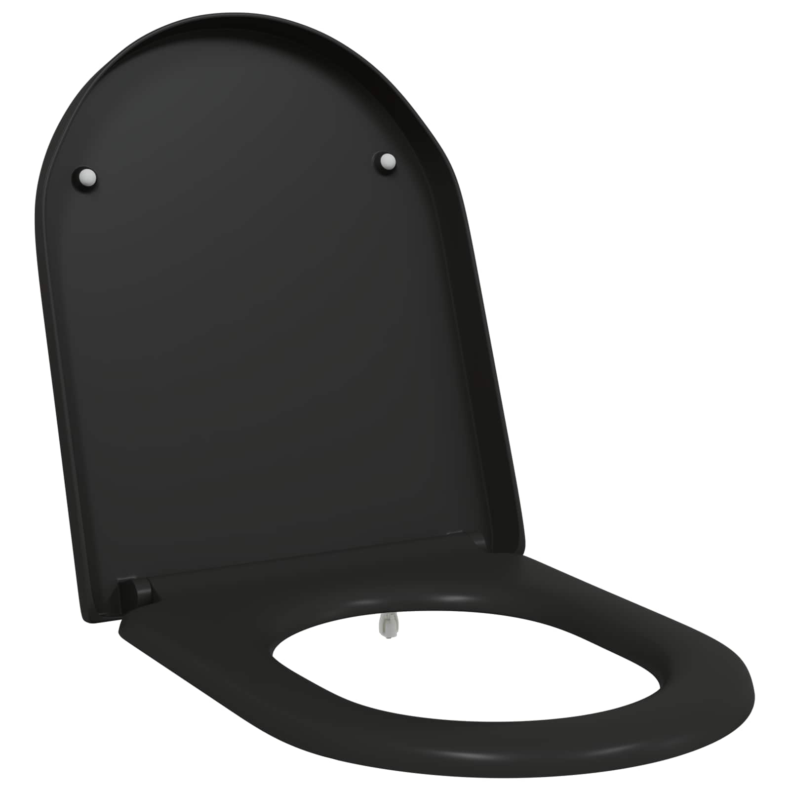 vidaXL Toilet Seat Black 49 x 36 x 4 cm Duroplast 2