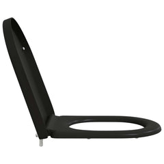 vidaXL Toilet Seat Black 49 x 36 x 4 cm Duroplast 6