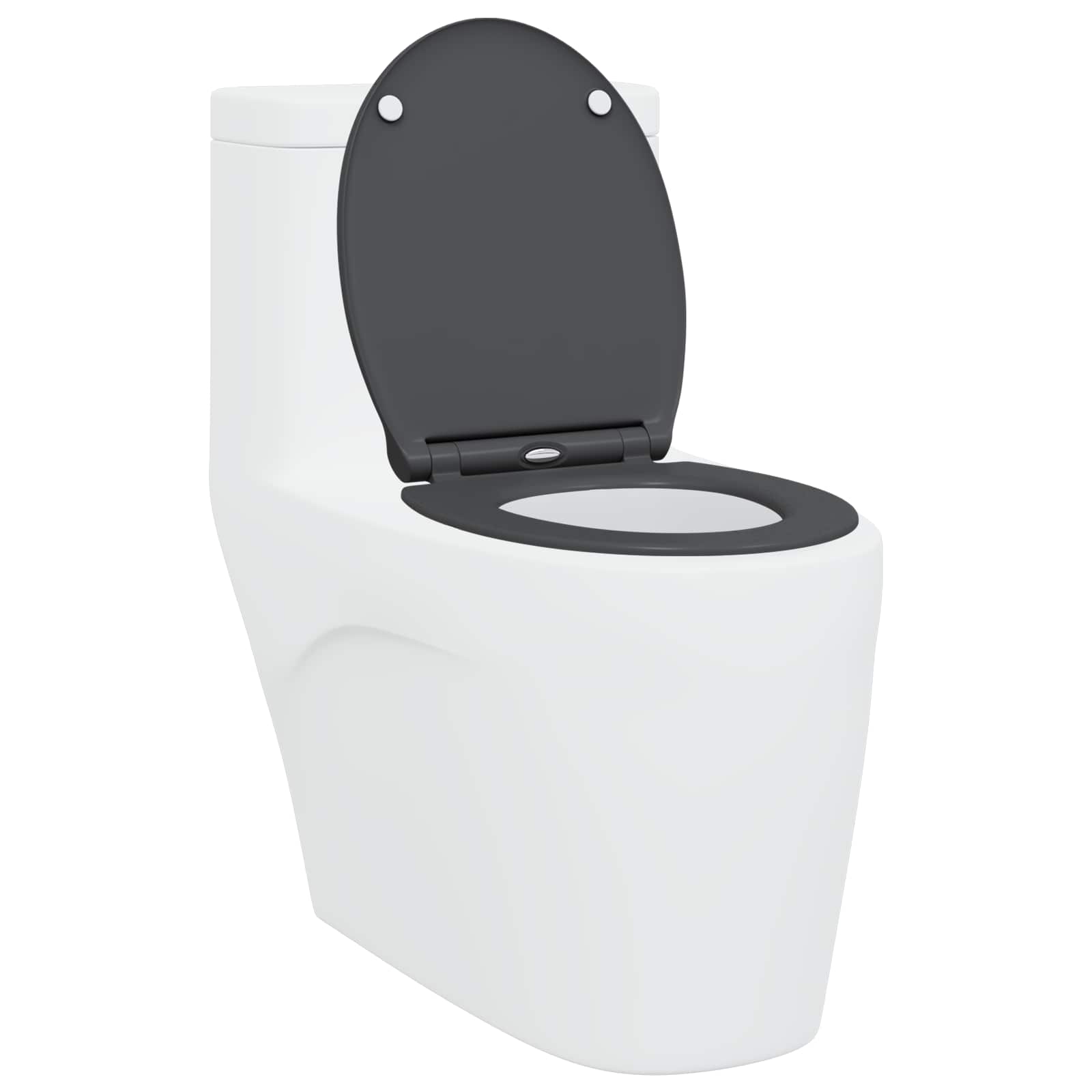 vidaXL Toilet Seat Anthracite 45.5 x 37.5 x 3.8 cm Duroplast 3