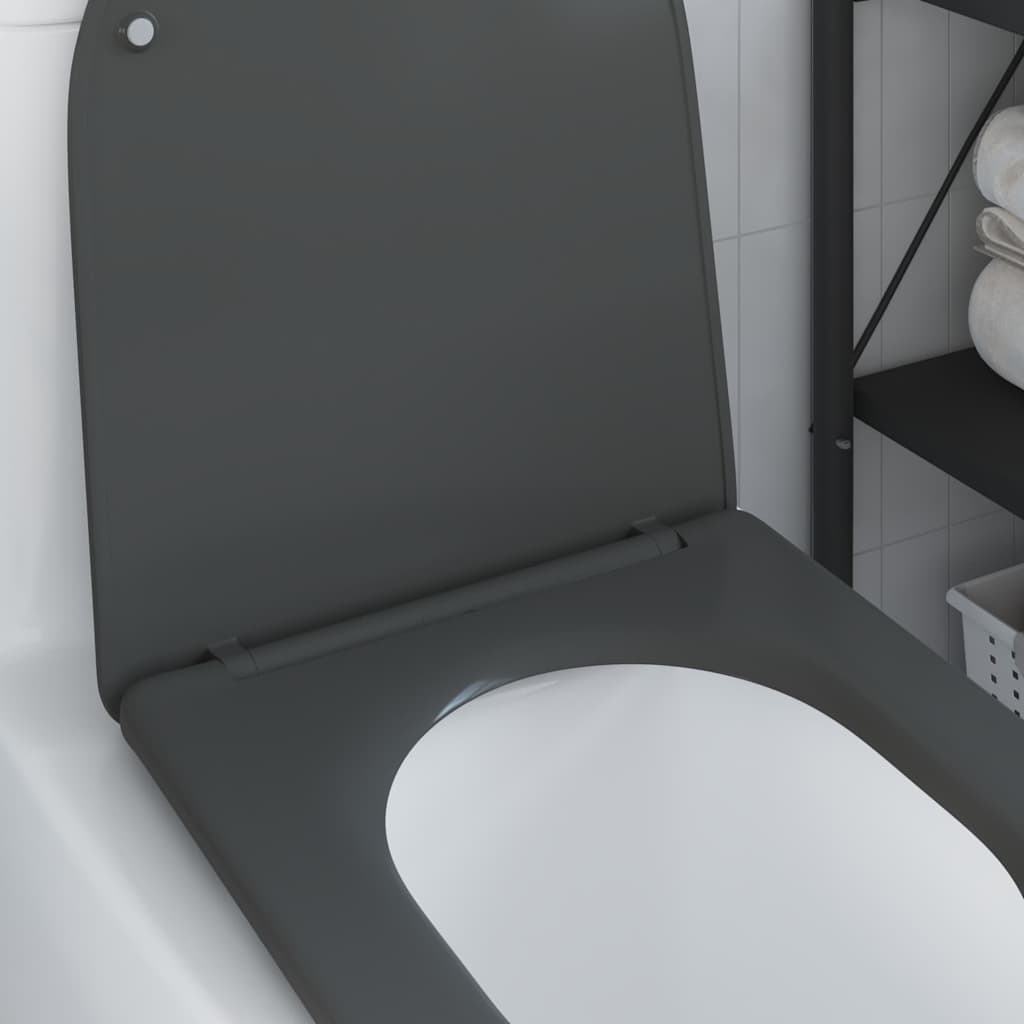 vidaXL Toilet Seat Anthracite 47 x 36 x 3.4 cm Duroplast 4