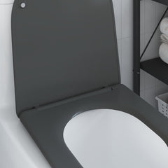 vidaXL Toilet Seat Anthracite 47 x 36 x 3.4 cm Duroplast 4