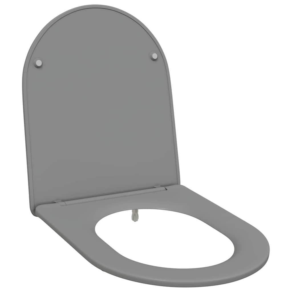vidaXL Toilet Seat Grey 47 x 36 x 3.4 cm Duroplast 2