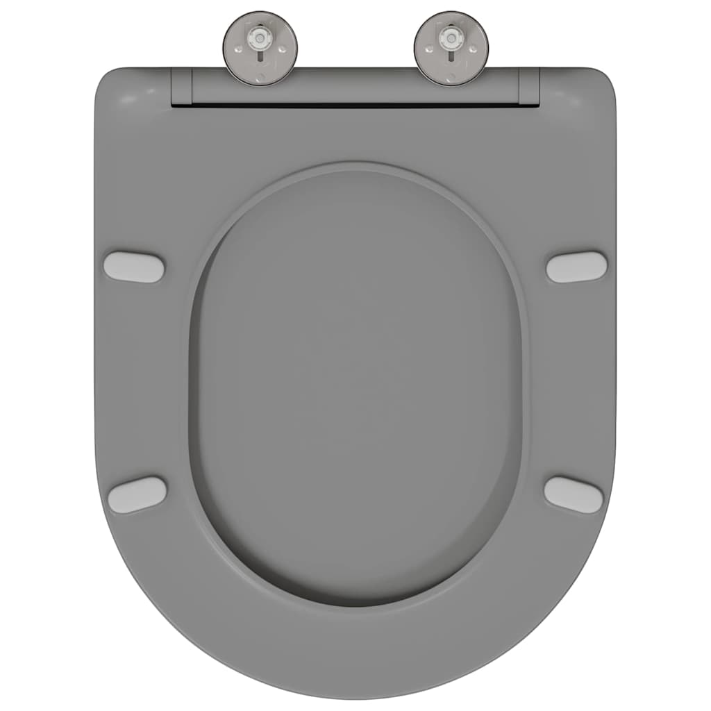 vidaXL Toilet Seat Grey 47 x 36 x 3.4 cm Duroplast 5