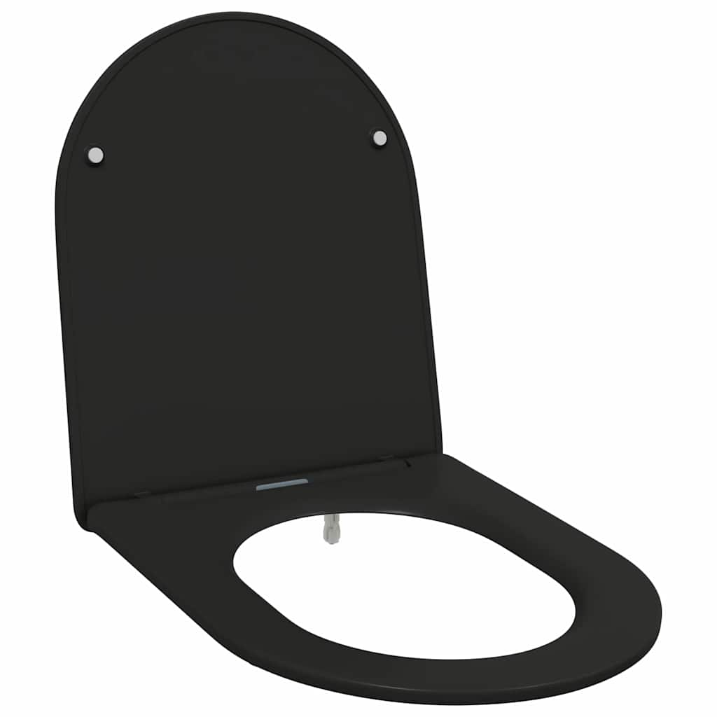 vidaXL Toilet Seat Black 47 x 36 x 3.4 cm Duroplast 2