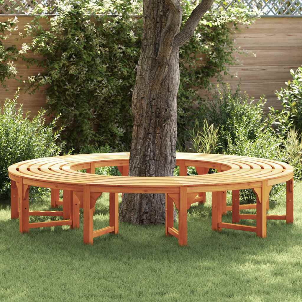 vidaXL Tree Bench 8 -Seater 2 pcs 160 x 80 x 45cm Natural 1