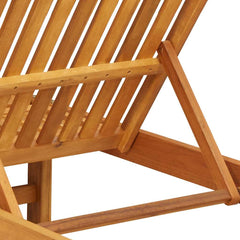 Sun Lounger 2 pcs Solid Acacia Wood Brown Beige Sun lounger +table