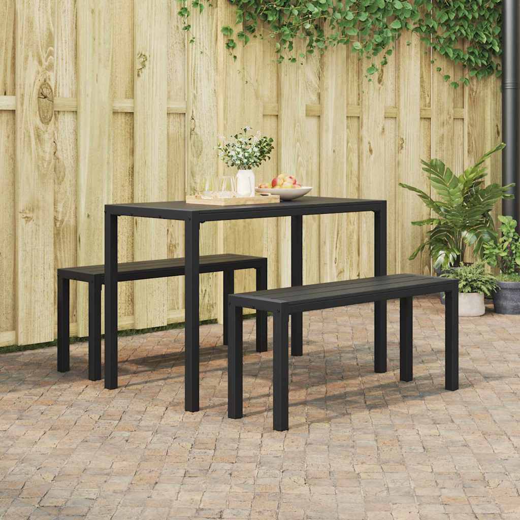 vidaXL Garden Dining Set 3 pcs Anthracite Steel 1