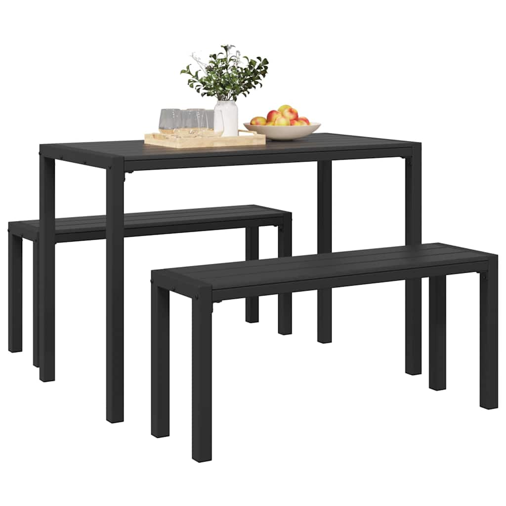 vidaXL Garden Dining Set 3 pcs Anthracite Steel 3