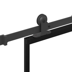 Sliding Door with Hardware Set 76x205 cm ESG Glass&Aluminium 102 cm 213.5 cm 3x2 grids