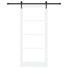 Sliding Door Solid Pine Wood and Glass White 183 cm White and Black 93 cm 211 cm