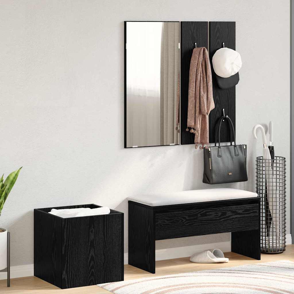 Hallway Furniture Set Engineered Wood Black oak