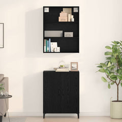 Highboard 69.5 x 34 x 180 cm Engineered Wood Black Oak 2 doors