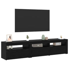 vidaXL TV Cabinet 2 pcs Black Oak Engineered Wood 3
