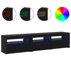 vidaXL TV Cabinet 2 pcs Black Oak Engineered Wood 4