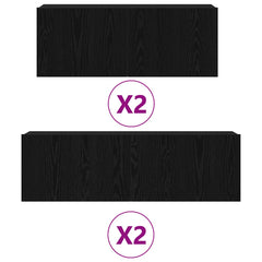 vidaXL TV Cabinet Set 4 pcs Black Oak 4