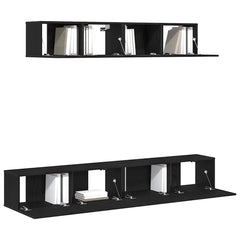 vidaXL TV Cabinet Set 4 pcs Black Oak 3