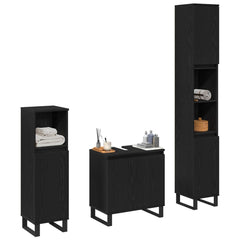 vidaXL Bathroom Furniture Set 3 pcs Black Oak 3