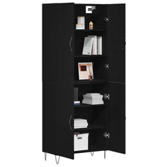 vidaXL Highboard 2 pcs Black Oak 69.5 x 34 x 180 cm Engineered Wood 3