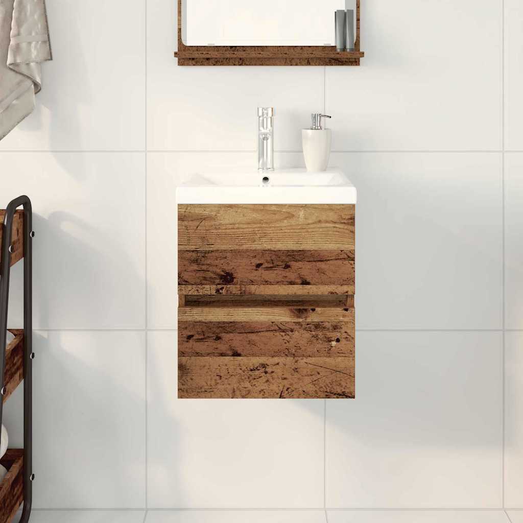 vidaXL Bathroom Sink Cabinet Black Oak 41 x 39 x 62 cm Engineered Wood 4