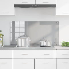 vidaXL Kitchen Backsplash Light Grey 100 x 50 cm Tempered Glass 3