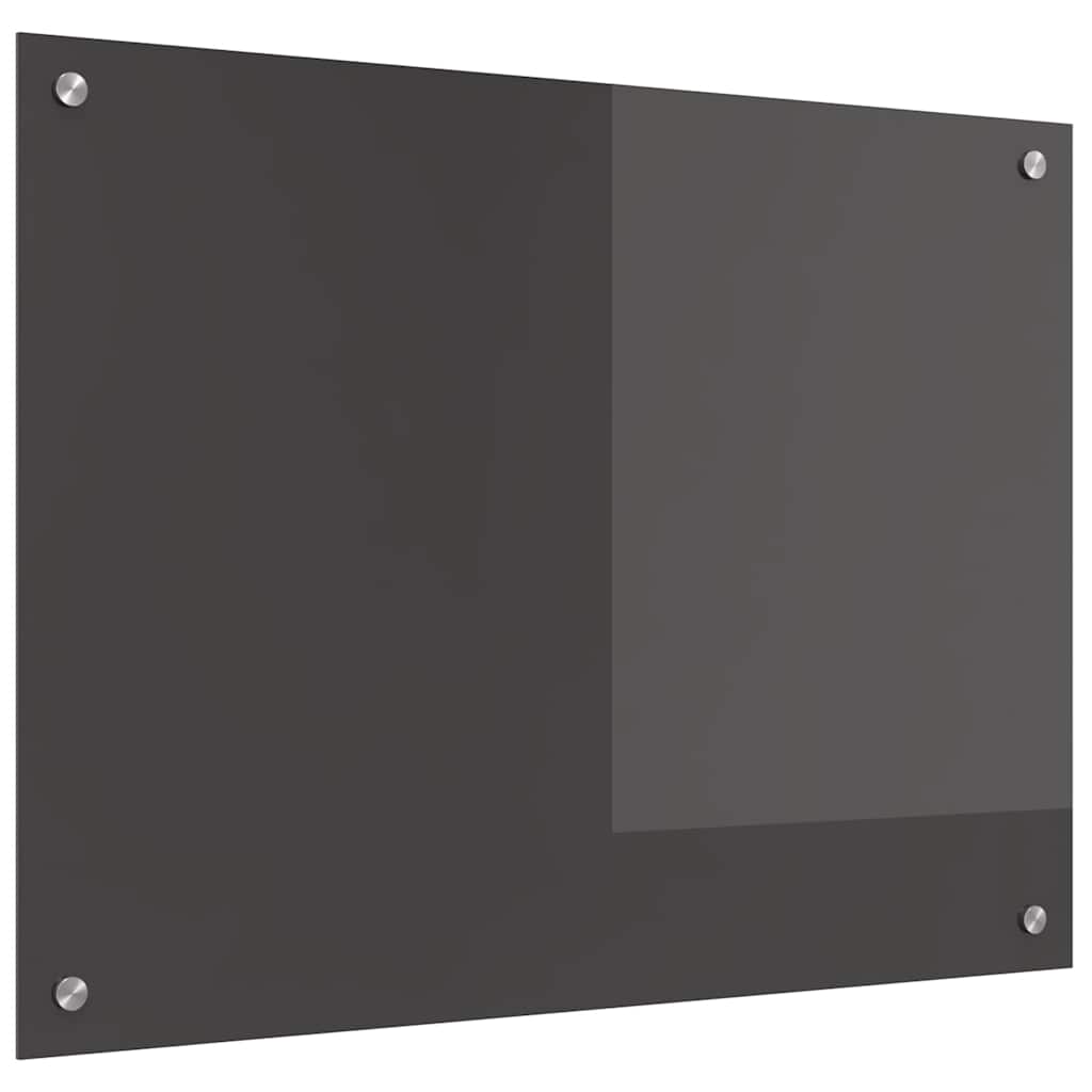 vidaXL Kitchen Backsplash Dark Grey 80 x 60 cm Tempered Glass 2
