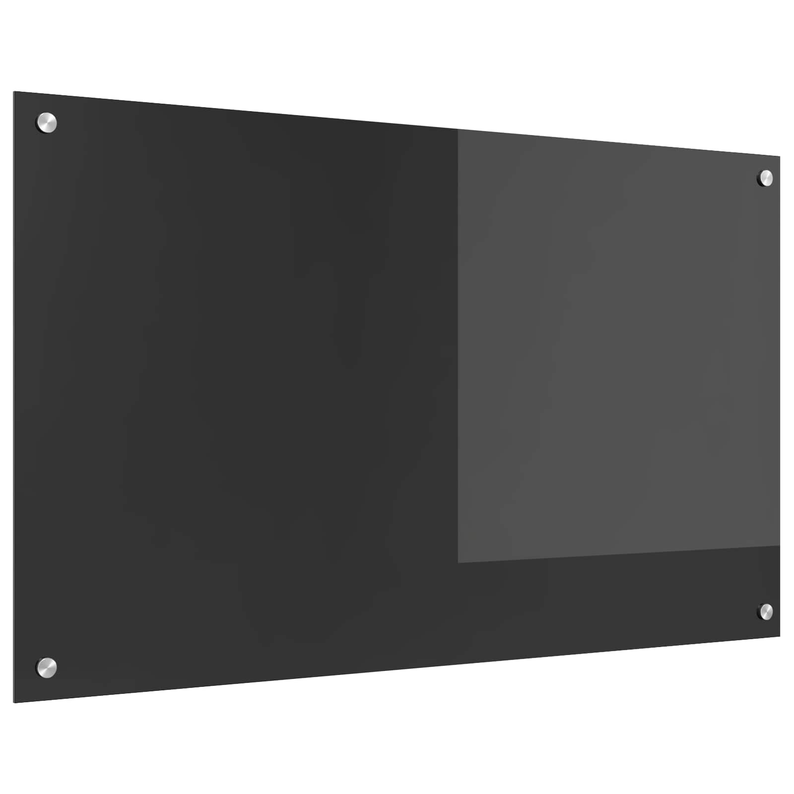 vidaXL Kitchen Backsplash Dark Grey 100 x 60 cm Tempered Glass 1
