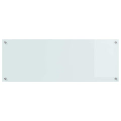 Kitchen Backsplash 110 x 40 cm Tempered Glass White 110 cm