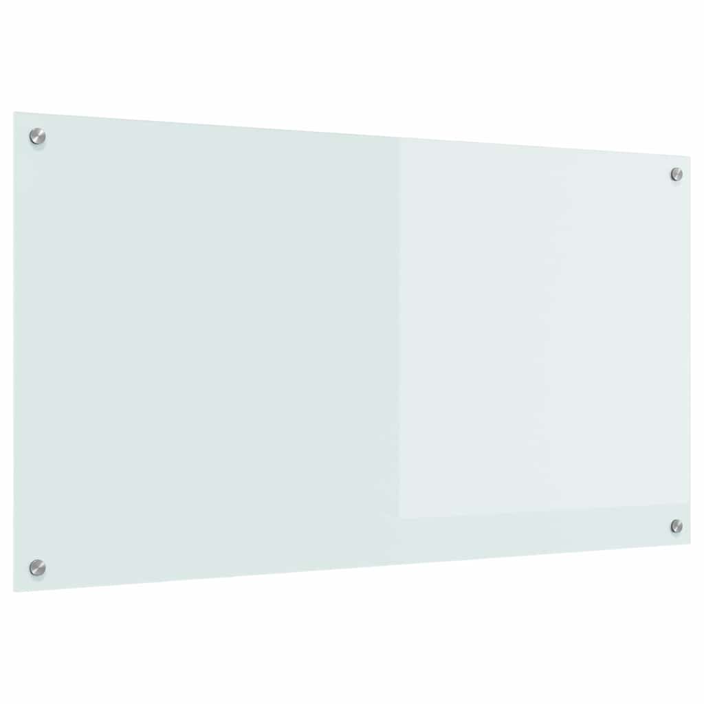 vidaXL Kitchen Backsplash White 110 x 60 cm Tempered Glass 2