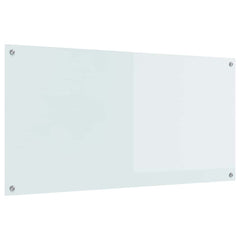vidaXL Kitchen Backsplash White 120 x 60 cm Tempered Glass 2