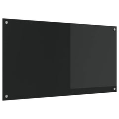 Kitchen Backsplash 70x60 cm Tempered Glass 1 Depth 60 cm Black 110 cm