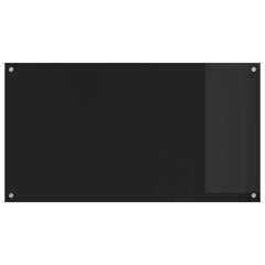 vidaXL Kitchen Backsplash Black 110 x 60 cm Tempered Glass 2