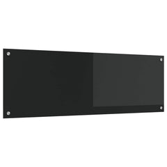 Kitchen Backsplash 70x40 cm Tempered Glass Black 120 cm