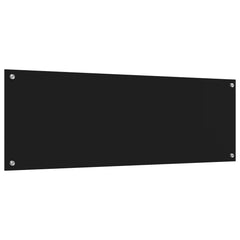 Kitchen Backsplash 70x40 cm Tempered Glass Black 120 cm