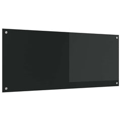 vidaXL Kitchen Backsplash 70x50 cm Tempered Glass Black