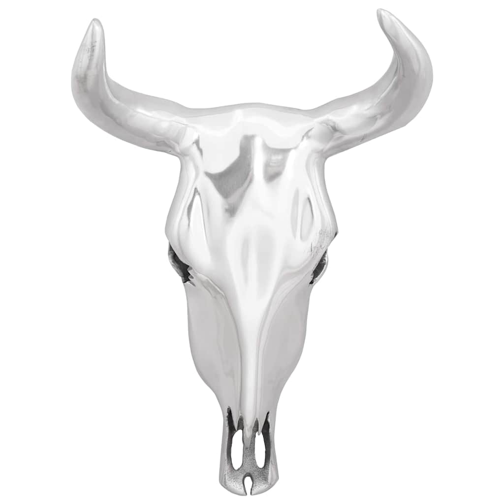 vidaXL Bull Skull Silver 34 x 13 x 53 cm Aluminium 3