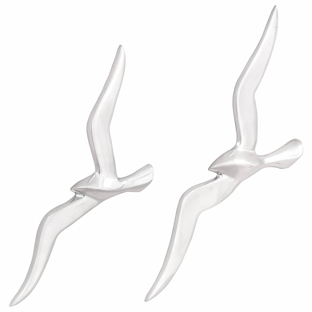 vidaXL Seagull 2 pcs Silver Aluminium 3