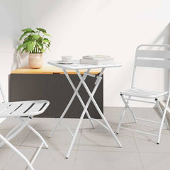 Bistro Table 55 x 55 x 72.5 cm Powder-coated Steel White