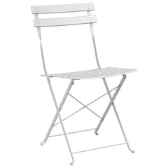 vidaXL Garden Folding Chair 2 pcs White Metal 4