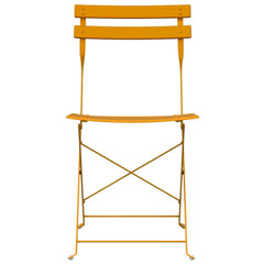 vidaXL Garden Folding Chair 2 pcs Mustard Metal 5