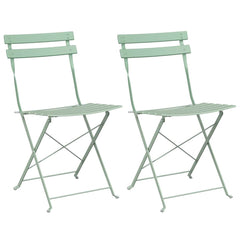 vidaXL Garden Folding Chair 2 pcs Light Mint Metal 2