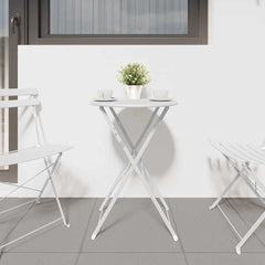 vidaXL Bistro Table Folding White Ø 50 x 71 cm Powder-coated Steel 3