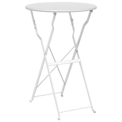 vidaXL Bistro Table Folding White Ø 50 x 71 cm Powder-coated Steel 2