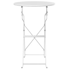 vidaXL Bistro Table Folding White Ø 50 x 71 cm Powder-coated Steel 4