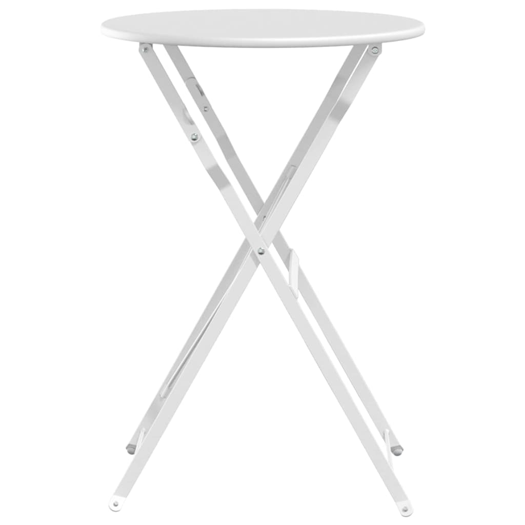 vidaXL Bistro Table Folding White Ø 50 x 71 cm Powder-coated Steel 5