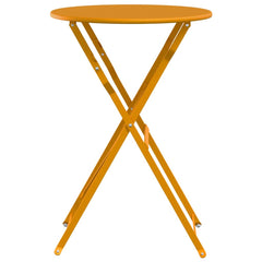 vidaXL Bistro Table Folding Mustard Ø 50 x 71 cm Powder-coated Steel 5