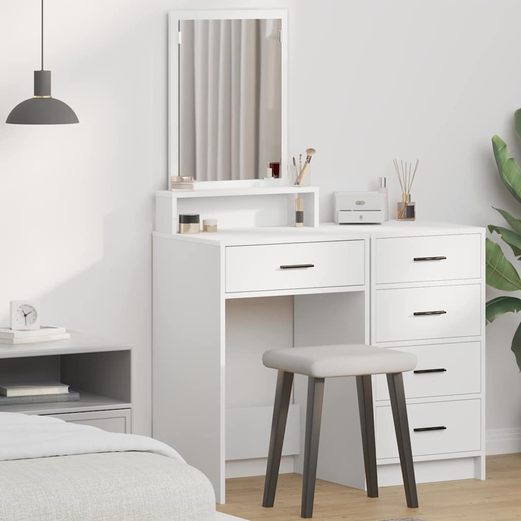 vidaXL Dressing Table White 50 x 41 x 140 cm Engineered Wood 1