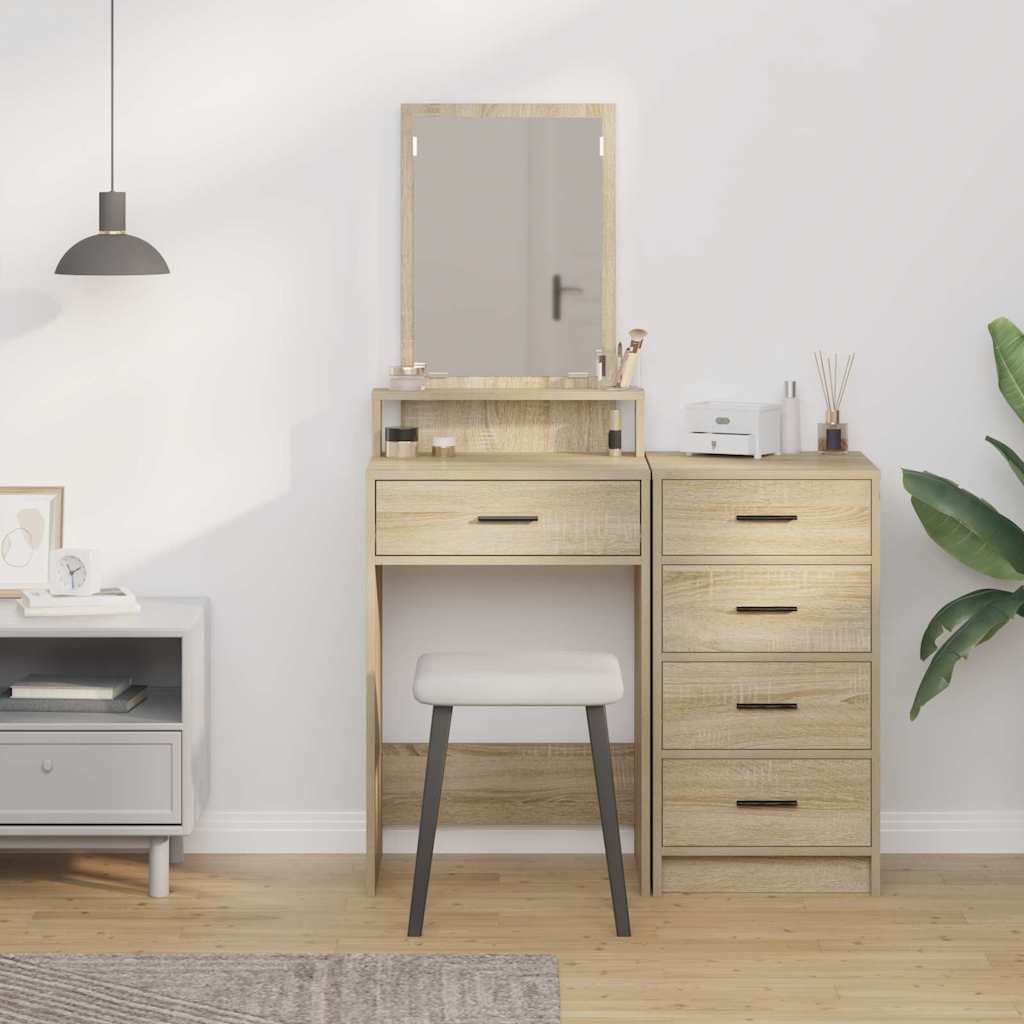 vidaXL Dressing Table Sonoma Oak 50 x 41 x 140 cm Engineered Wood 4