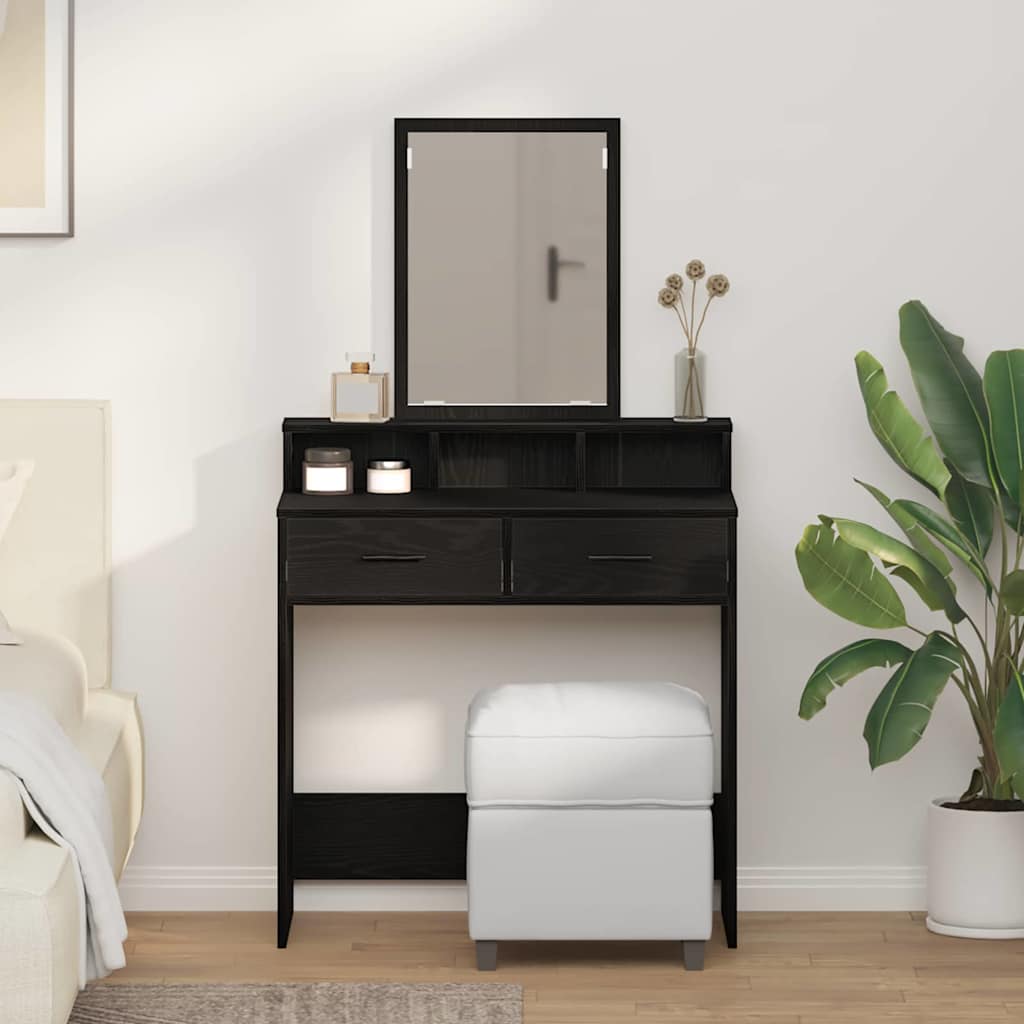 Dressing Table Engineered Wood 79 x 41 x 140 cm Black oak